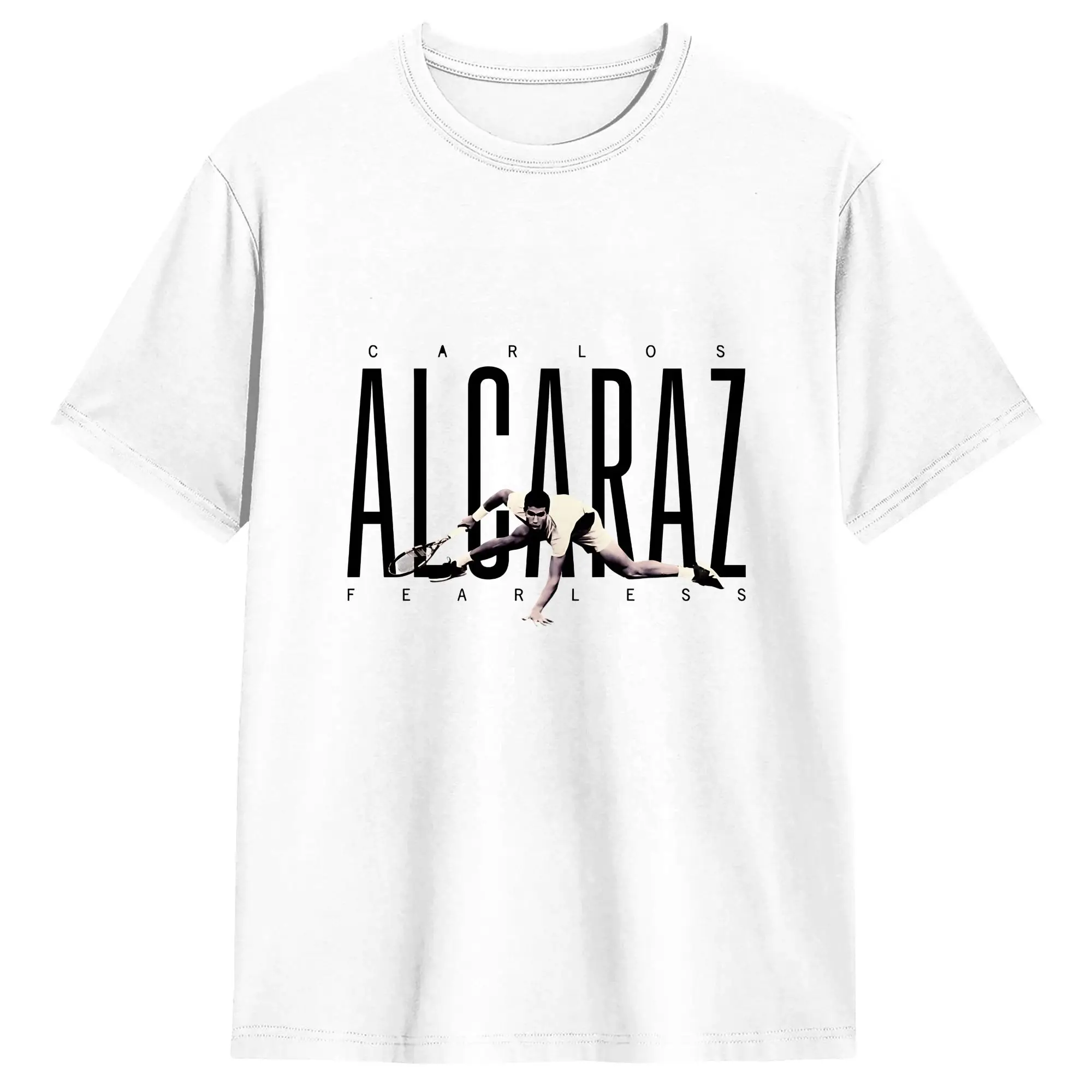 Carlos Alcaraz  Men's T Shirts  Leisure Tee Shirt Short Sleeve Round Neck T-Shirts Pure Cotton Birthday Present Tops