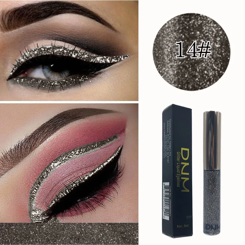 16 Farben Diamond Liquid Eyeliner Professional Silver Green Shiny Eyes Flash Langlebiger flüssiger Glitzer-Eyeliner Beauty Makeup – Detail 15