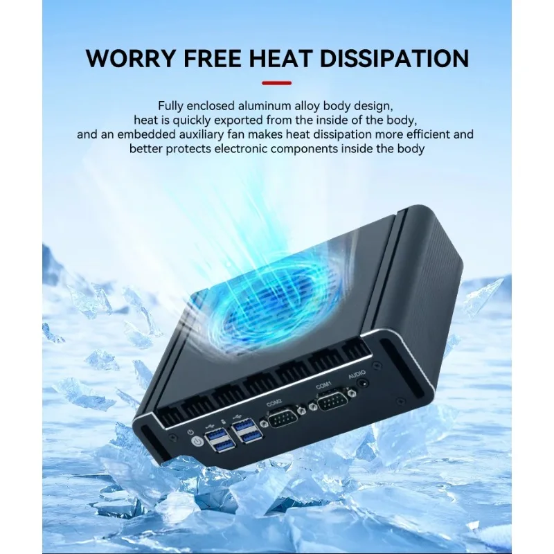 Hot Industrial Mini PC l Core I3 Quad Core Processor 4GB DDR3 RAM Dual Display 8GB SSD Hard Drive Linux OS Dual WiFi JP Plug