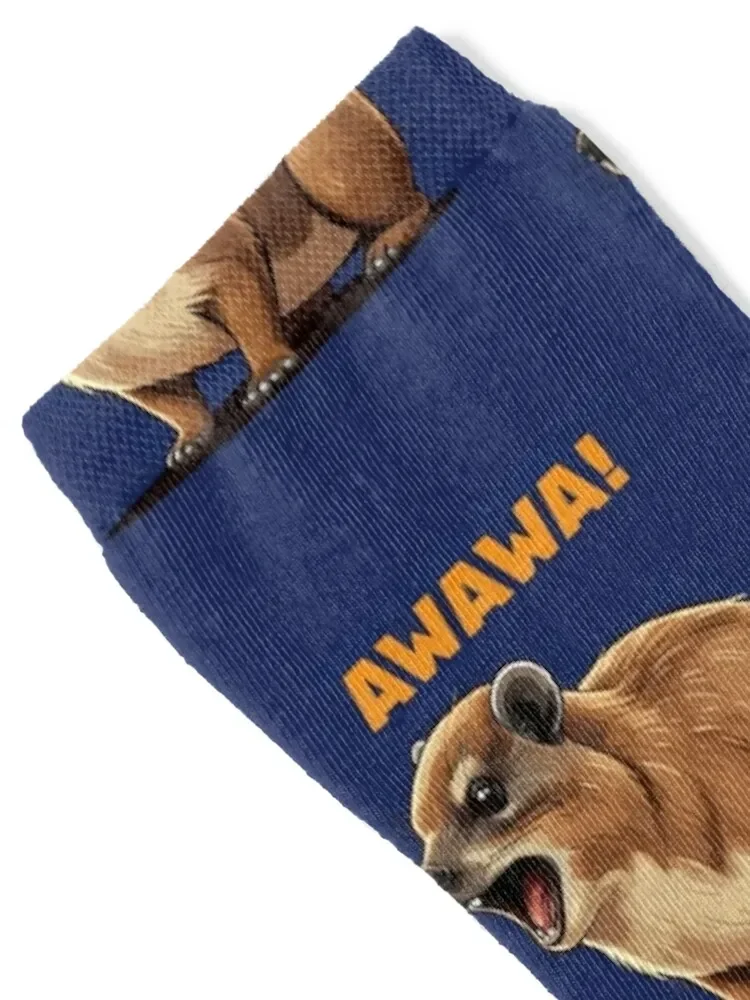 Rock Hyrax Lover Awawa Funny Groundhog Dassi Socks sport winter funny gifts cool Socks Woman Men's