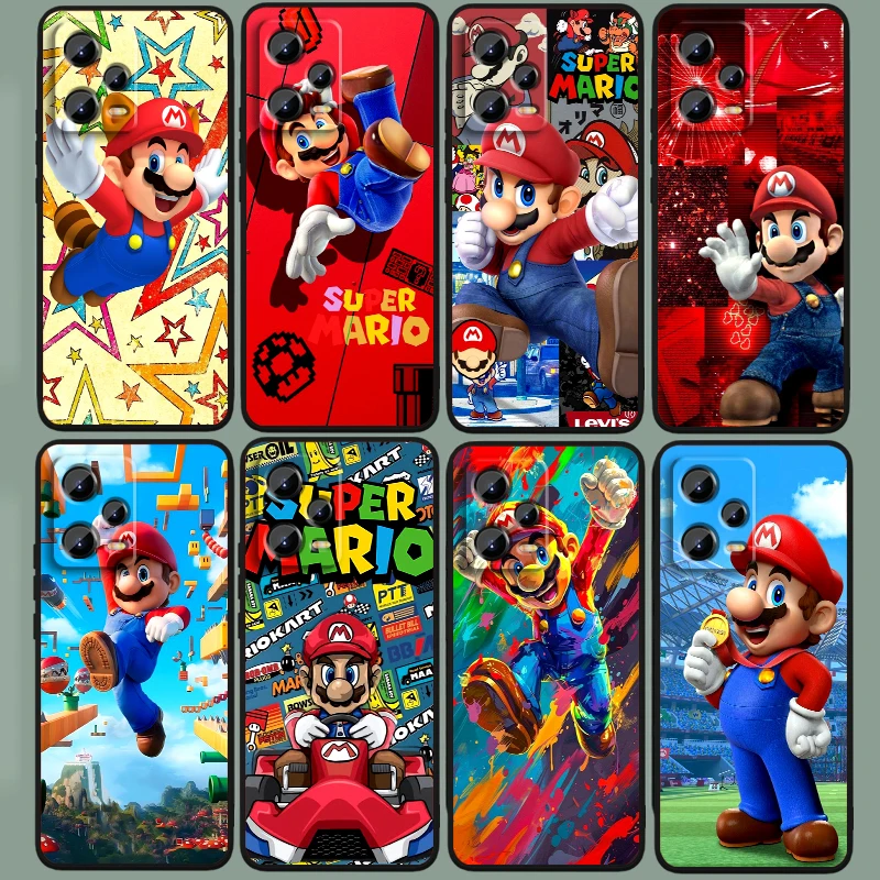 Magic Super M-Marios Cartoon For Xiaomi Redmi Note 13 12R 12 12S Turbo 11 11T 11S 10 10S Pro Plus 5G Black Back Phone Case