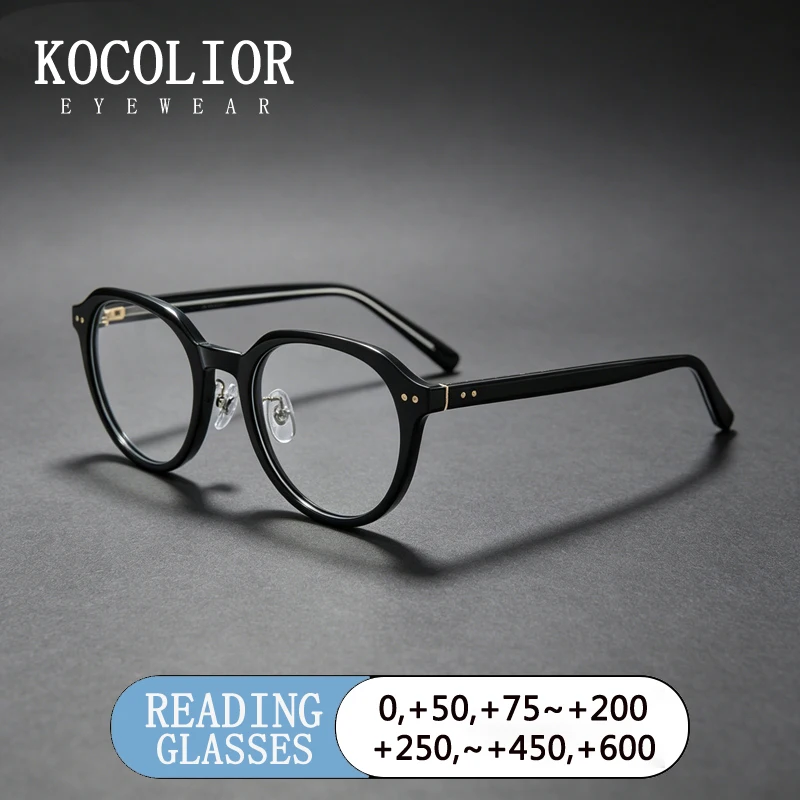 

KOCOLIOR Transparent Oval Glasses Men Vintage Acetate Eyeglass Frames Women Prescription Reading Glasses Men Optical Glasses
