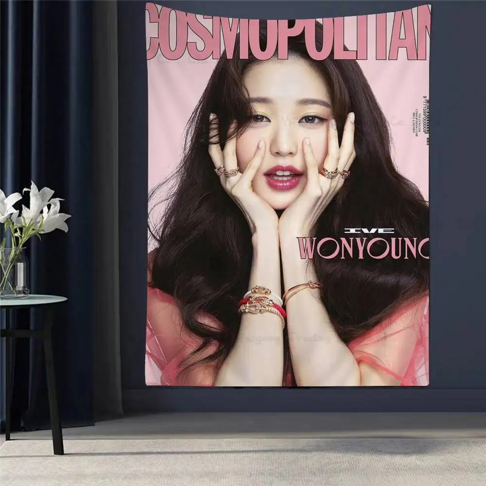 

Korea Kpop I-Ive Colorful Tapestry Wall Hanging Hippie Flower Wall Carpets Dorm Decor Wall Art Decor