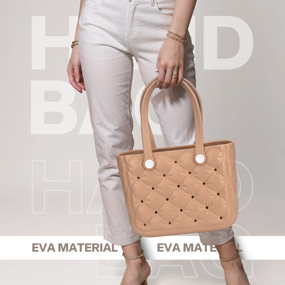 New EVA Waterproof Handbag Beach Leisure Dopamine Candy Solid Color Printed High Quality Bag