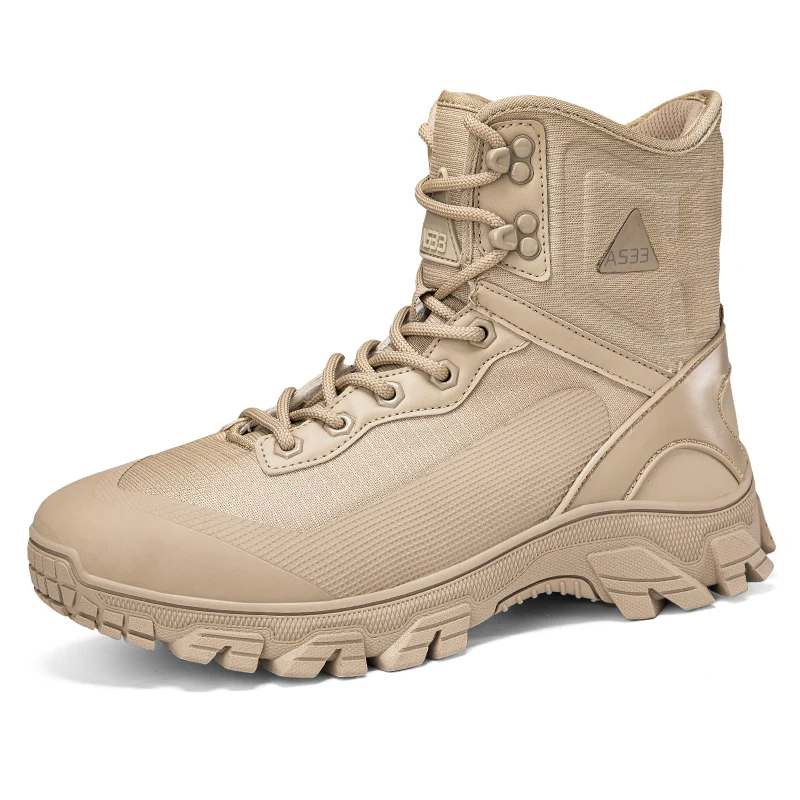 

Men's High-top Boots Lace-up Anti-slip Shock-absorbing Wear-resistant Breathable Combat Boots Men Outdoor Ankle Boots Men