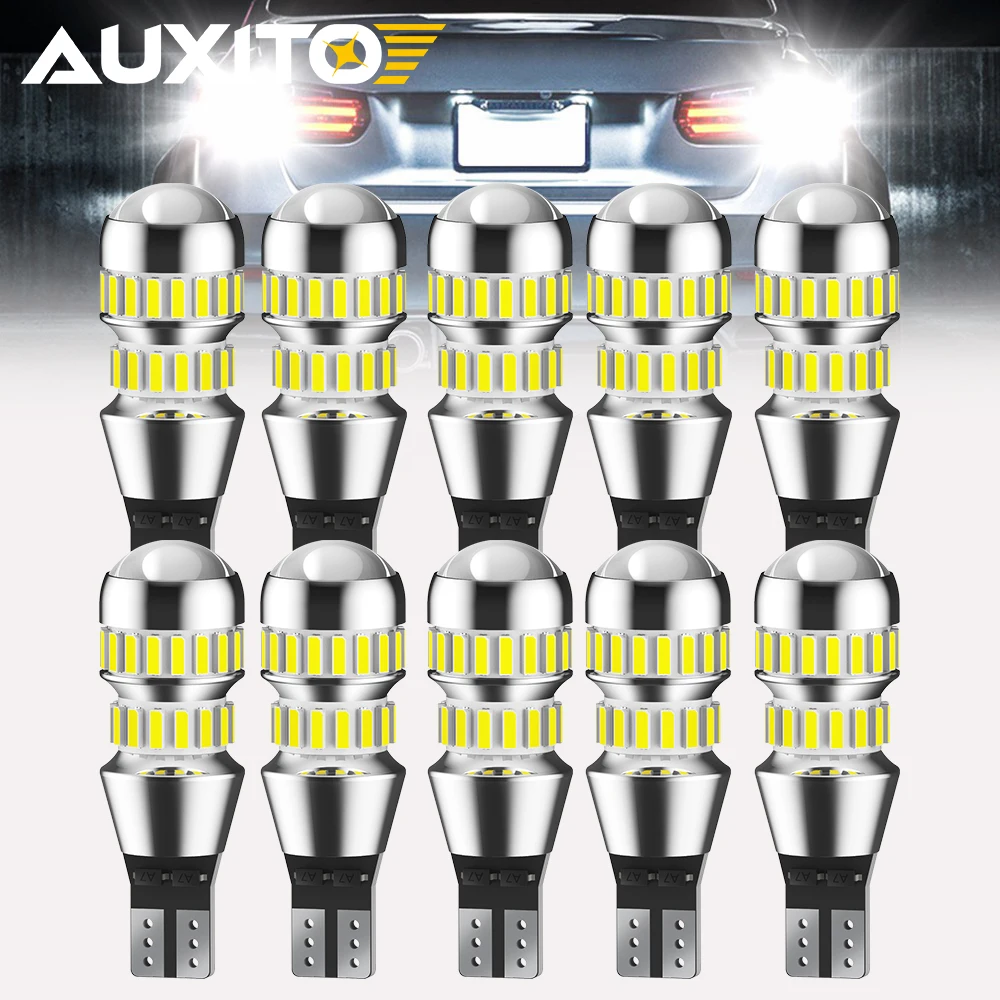 10/2Pcs T15 W16W LED Canbus High Power Reverse Back Lamp Super White Spotlight Lens 12V 360 912 921 Ampoule 4014SMD Plug&Play