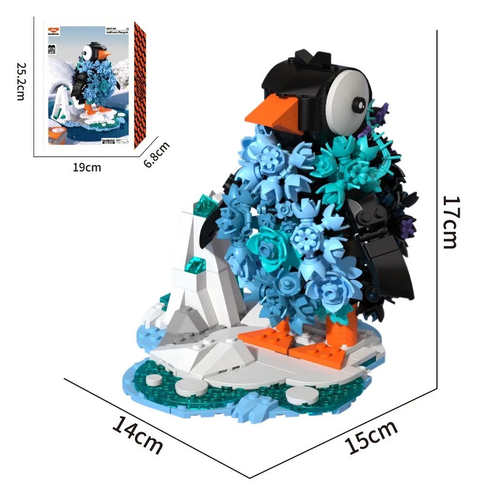 604PCS IceBloom Pinguino Building Blocks Set Antartide Animale Modello di cristallo di ghiaccio Puzzle Giocattoli STEM Educazione Regali di Natale per i bambini