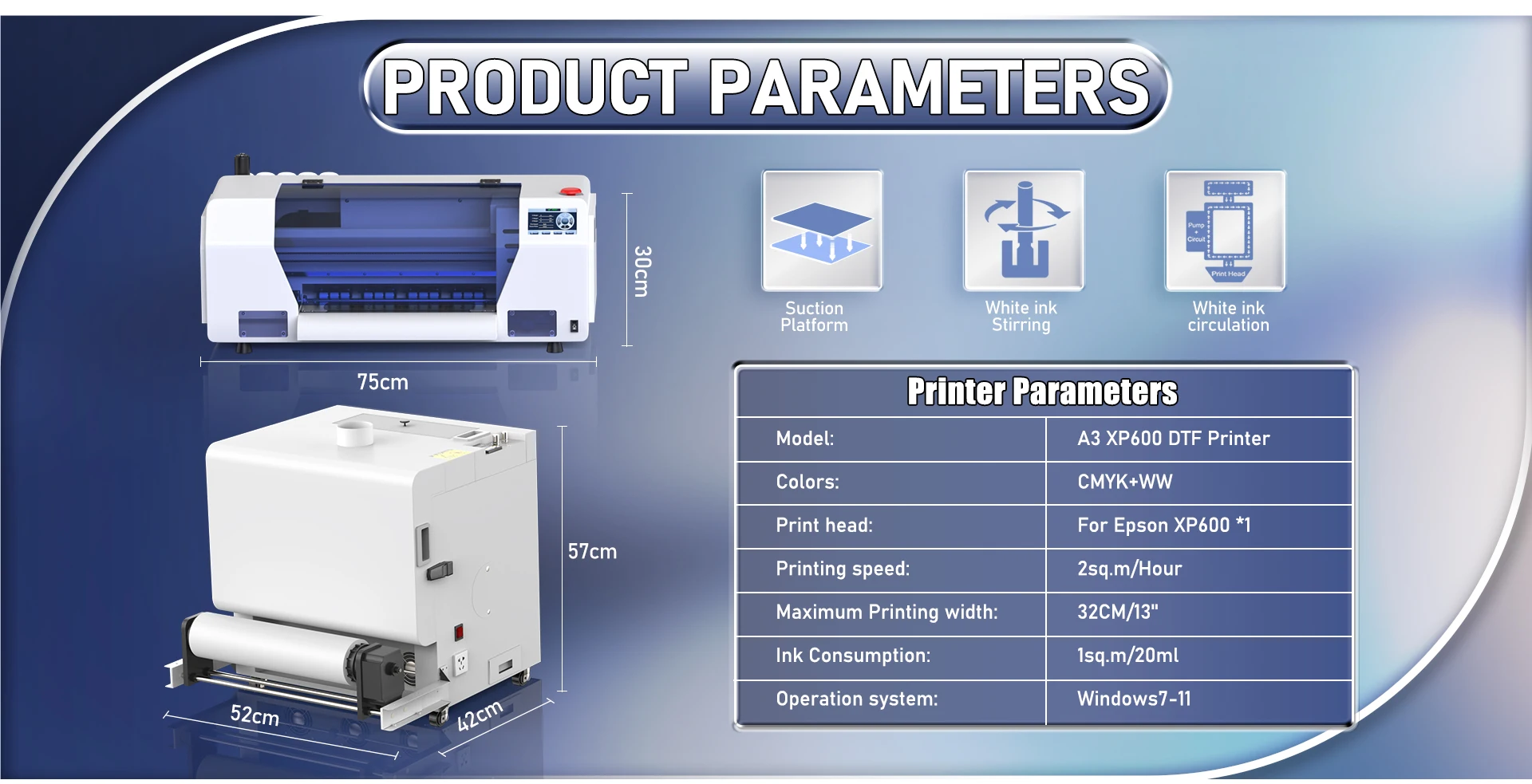 DTF Printer A3 For Epson XP600 Directly To Film a3 tshirt printing machine a3 Impresora Dtf with DTF shaking machine