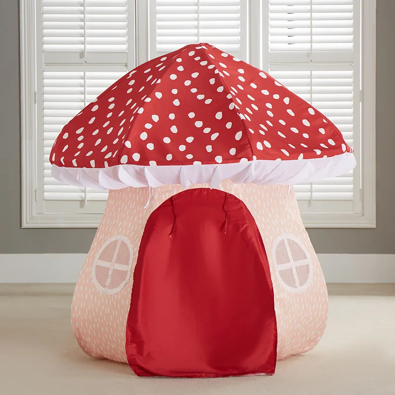 Children's Cotton Toy Playhouse Baby Plush Toys Light Glowing Shutters Door Mushroom Tent Boy and Girl Game Tent
