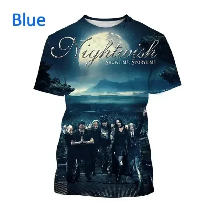 Popular Metal Band Nightwish 3D Printing Men's T shirts Fashion Hip-hop O-Neck Short sleeve T-shirt Oversized Unisex Streetwear