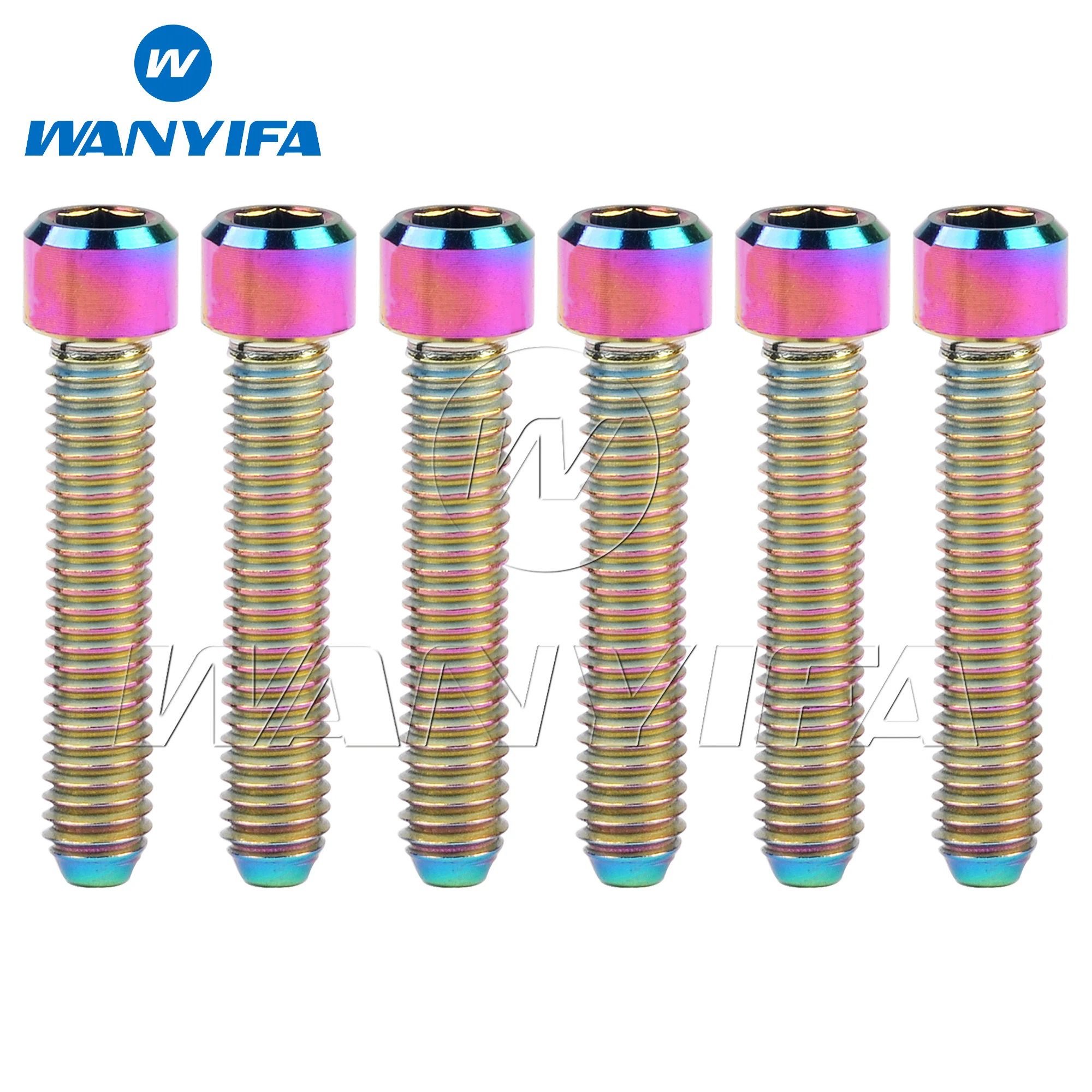 Wanyifa 6pcs Titanium Bolt M4x10 13.5 15 20 25mm Small Cap Hex Allen Head Screw for Bicycle Rear/front Derailleur H/L Adjustment