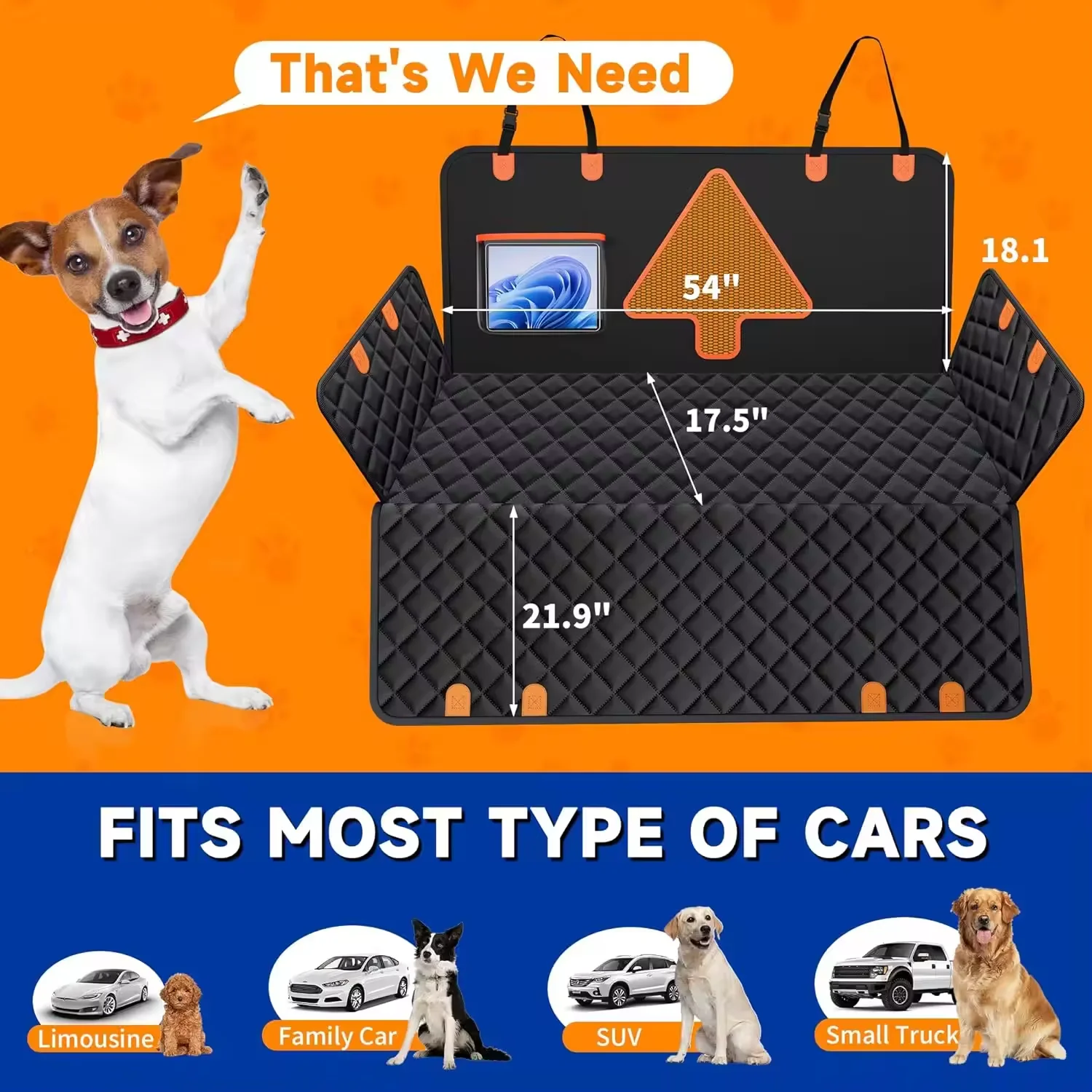Funda para asiento de coche pa - Dog Car Seat Cover Waterproof Back Seat reseña y precio