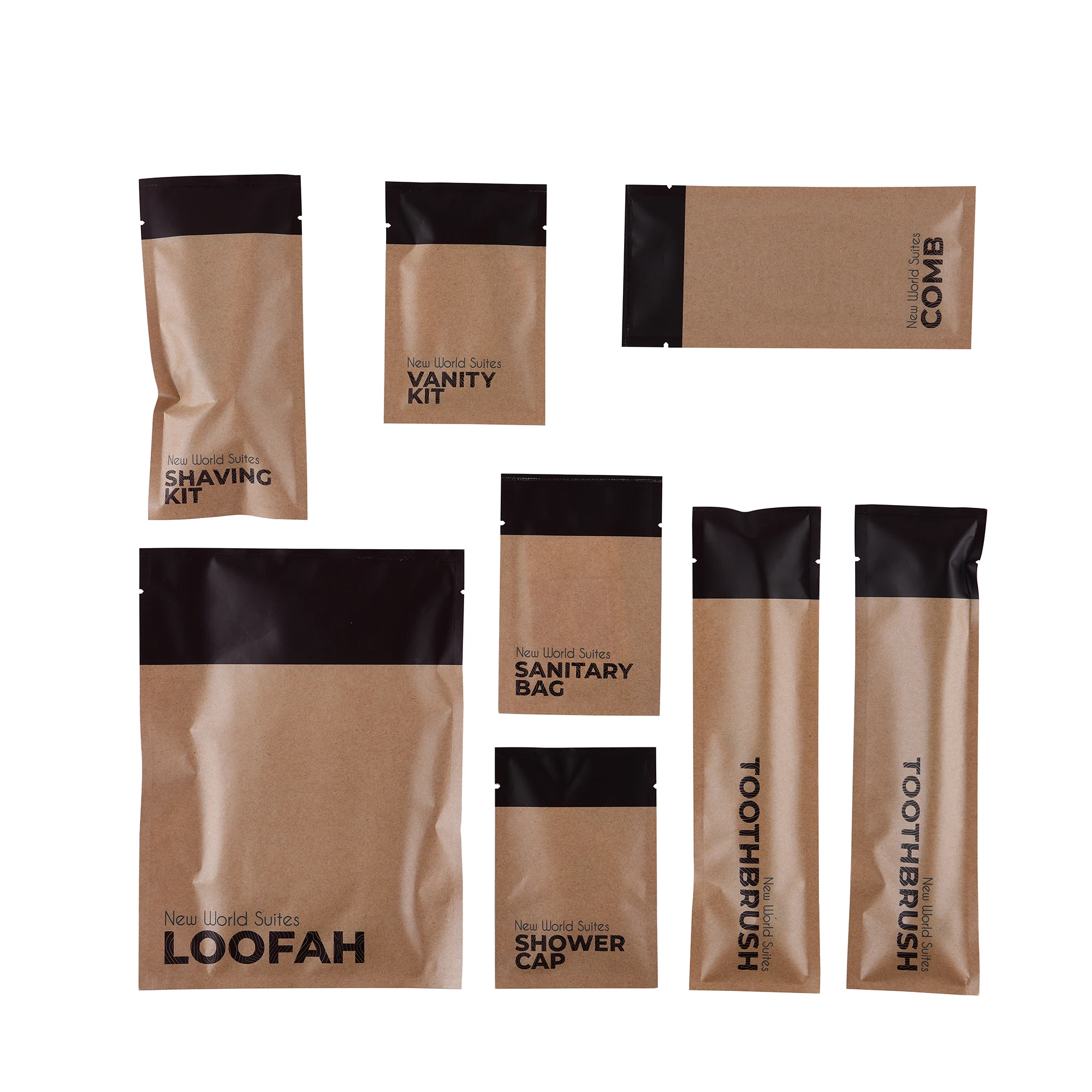 

Hotel supplies Kraft paper packaging Hotel toiletries set