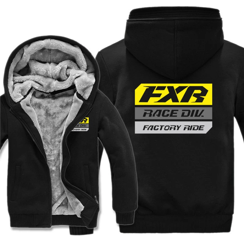 FXR Race Division Hoodies Men Coat Winter Warm Fleece FXR Race Division Sweatshirts Jacket