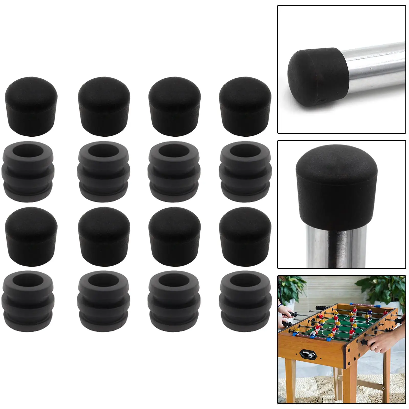 

Rod Bumpers End Caps Foosball Ball Replacement Plastic Durable Rubber Bumper