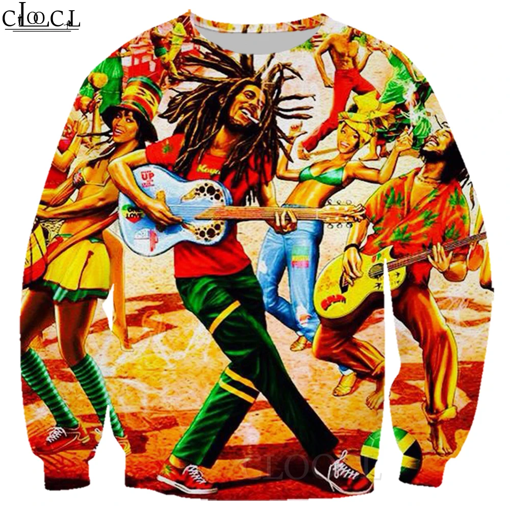 CLOOCL Sweatshirts Singer Reggae Creator Bob Marley 3D Printing Long Sleeve Men Women Pullovers Cool Streetwear Tracksuit