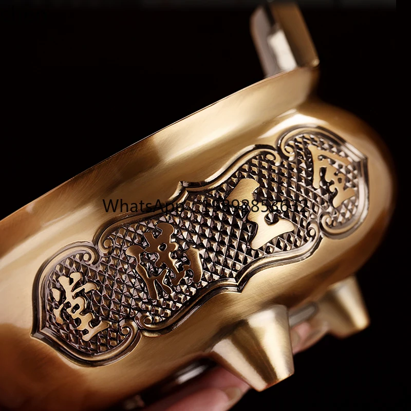 

Pure Brass Alloy Household God of Wealth Offering Incense Burner for Worship Hall Sandalwood Incense Burner