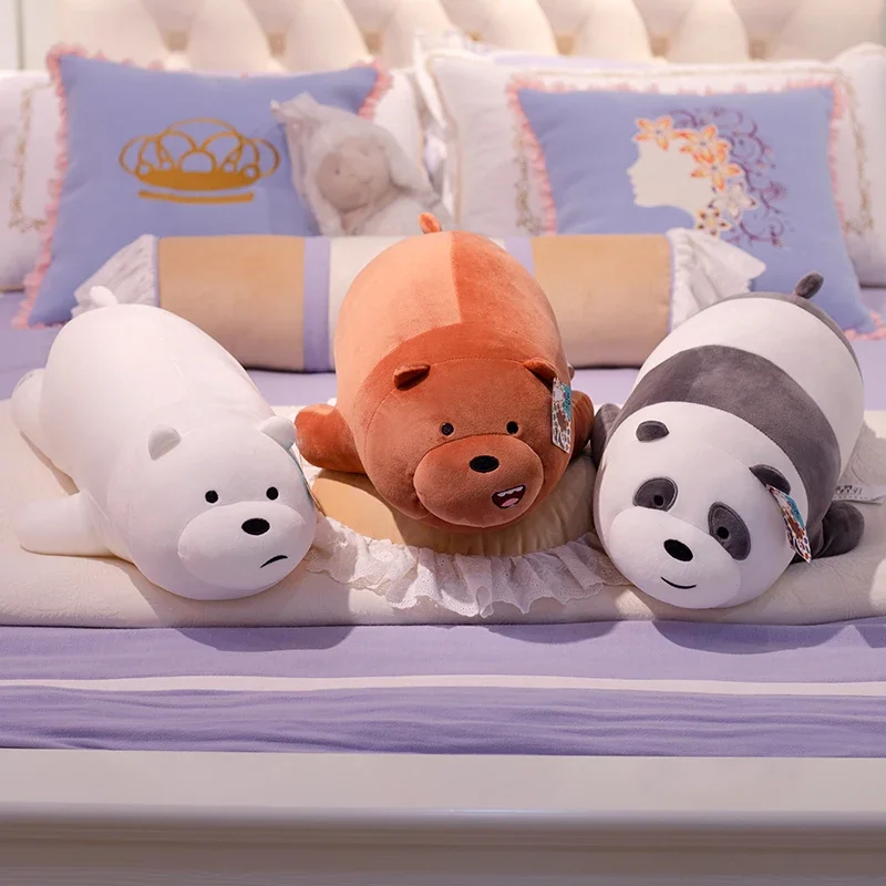 Original We Bare Bears Peluche morbidi Divano letto Comodo cuscino Arredamento della stanza Orso panda di grandi dimensioni Peluche Regali per bambole carine