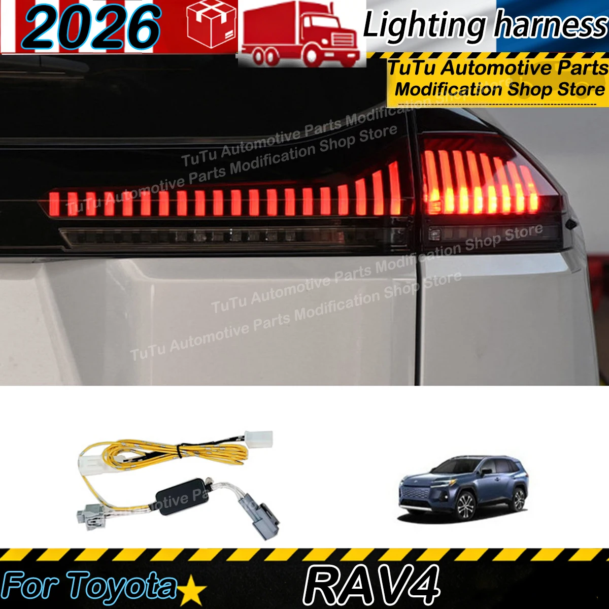 Brake Light Harness for Toyota RAV4 2026 Car Taillight Brightness Control Light Plug Adapter Cable Lighting Modification Parts