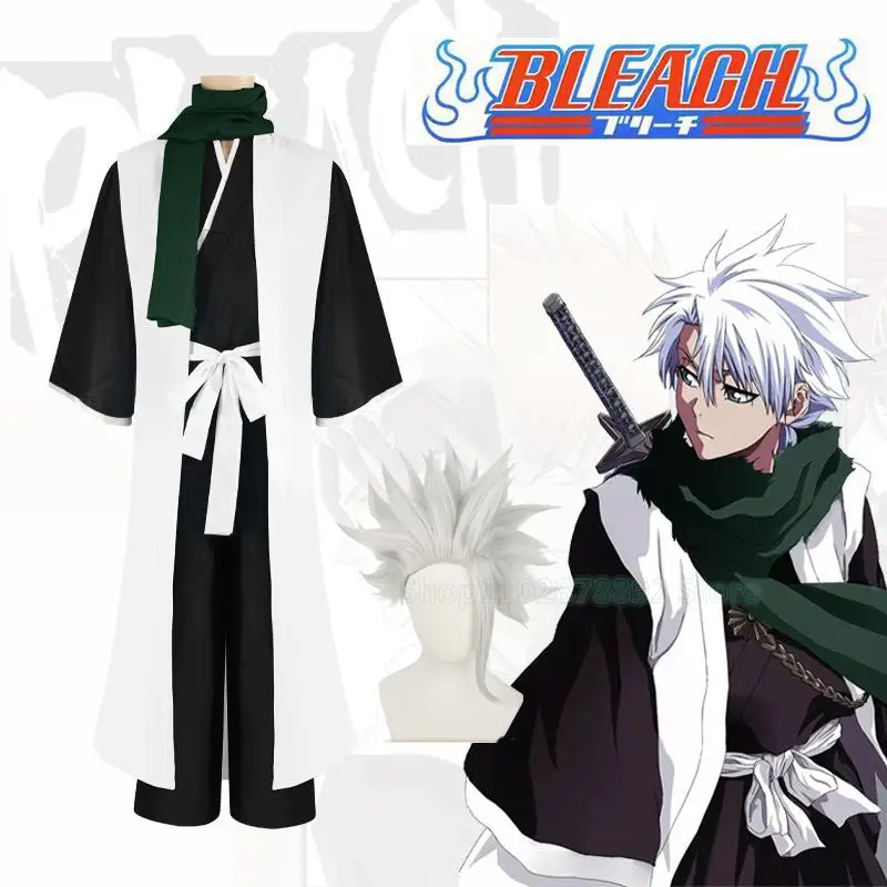 

Bleach Anime Blood War Toshiro Hitsugaya Cosplay Costume Wig Death Divisi 10th Captain Cosplay Unisex Halloween Party Kimono Set