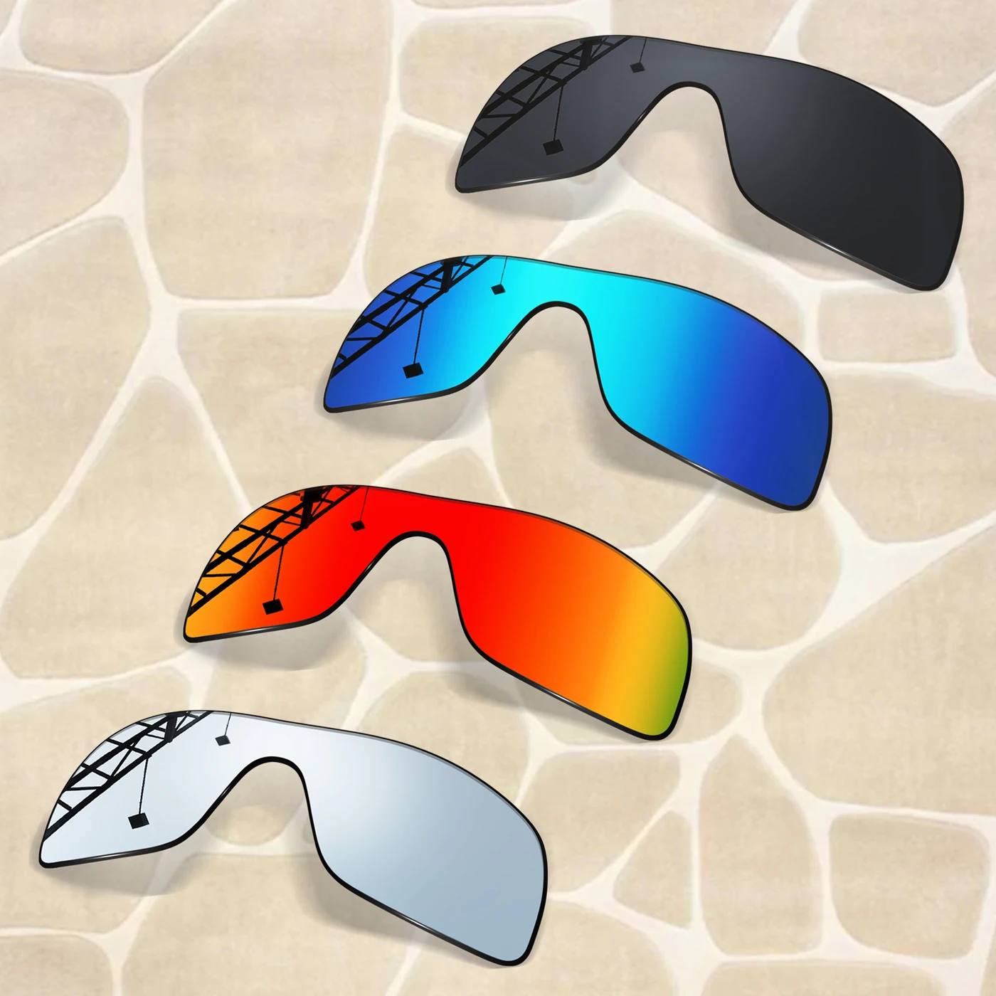 

Поляризованные сменные линзы 1,5 мм для Oakley Batwolf OO9101, устойчивые к царапинам и ударам.