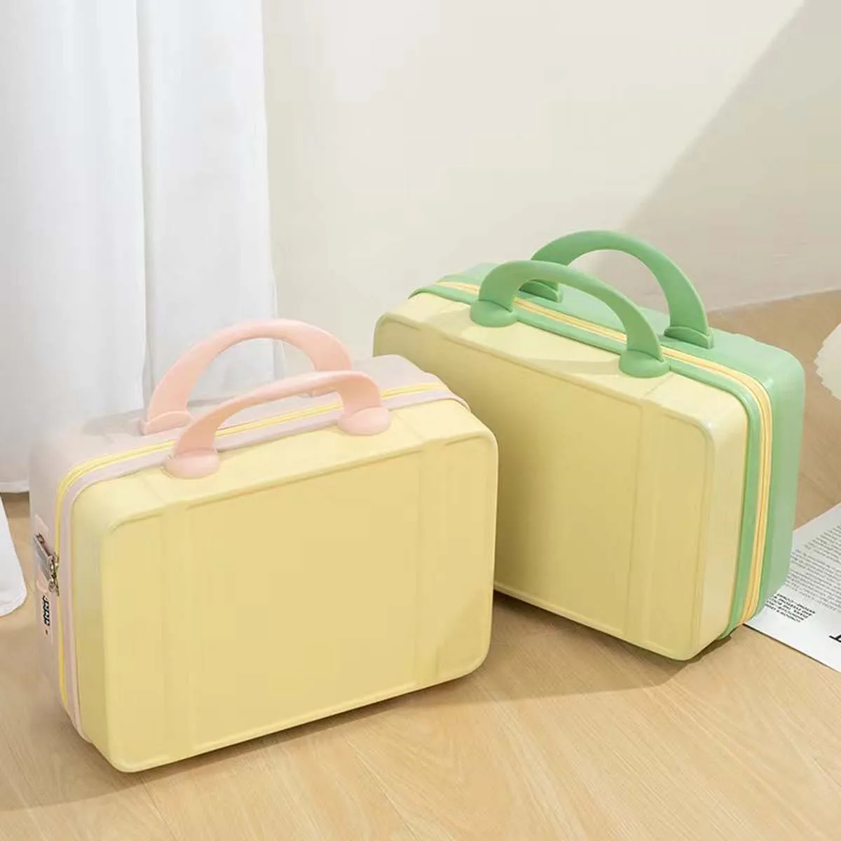 Hot-selling Macaron color 14 inch makeup case portable luggage mini cute travel bag wholesale storage bag