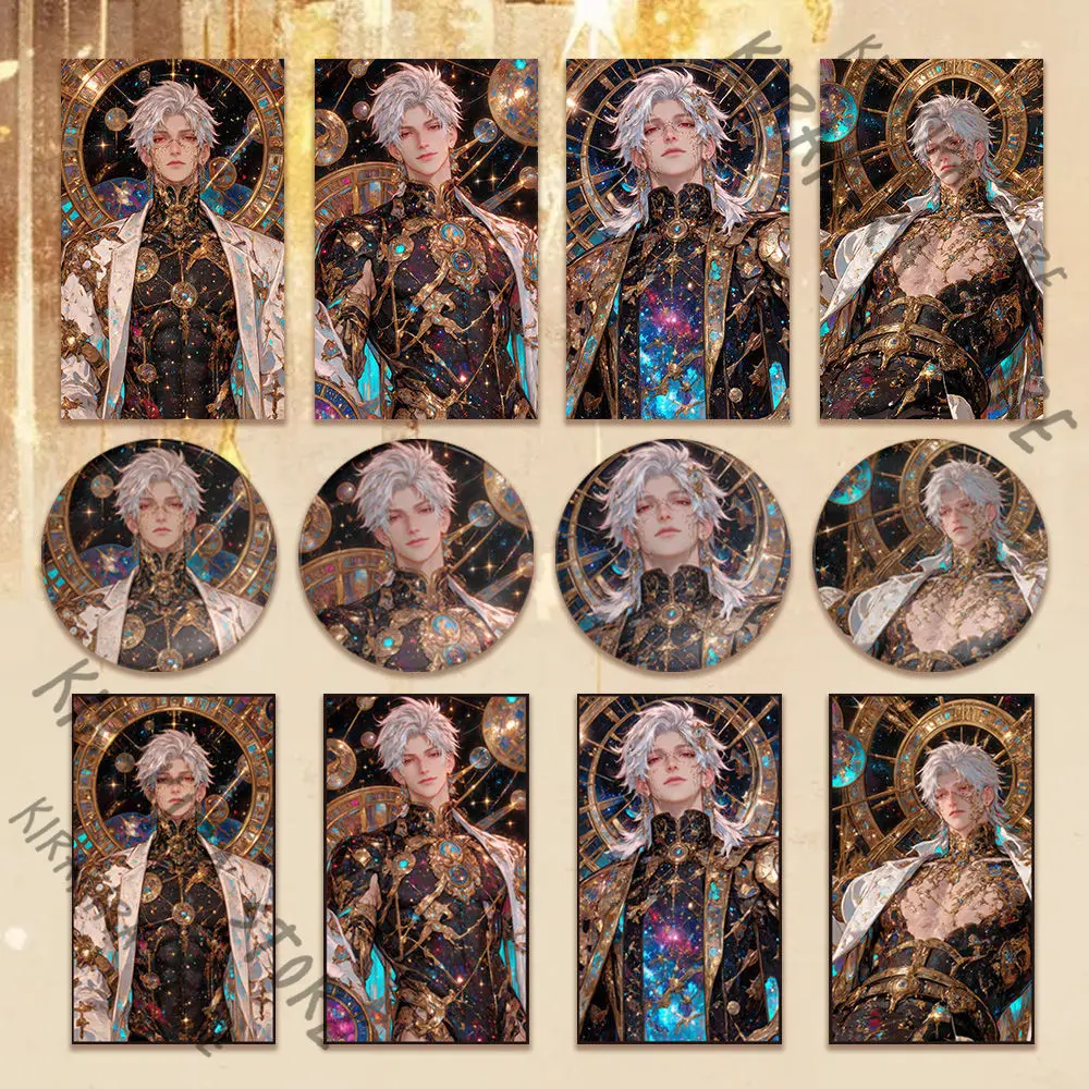 

Love and Deepspace Sylus Acrylic Transparent Card Cosplay Anime Breastpin Badge Postcard Transcards Colorful Mascot Otaku Set