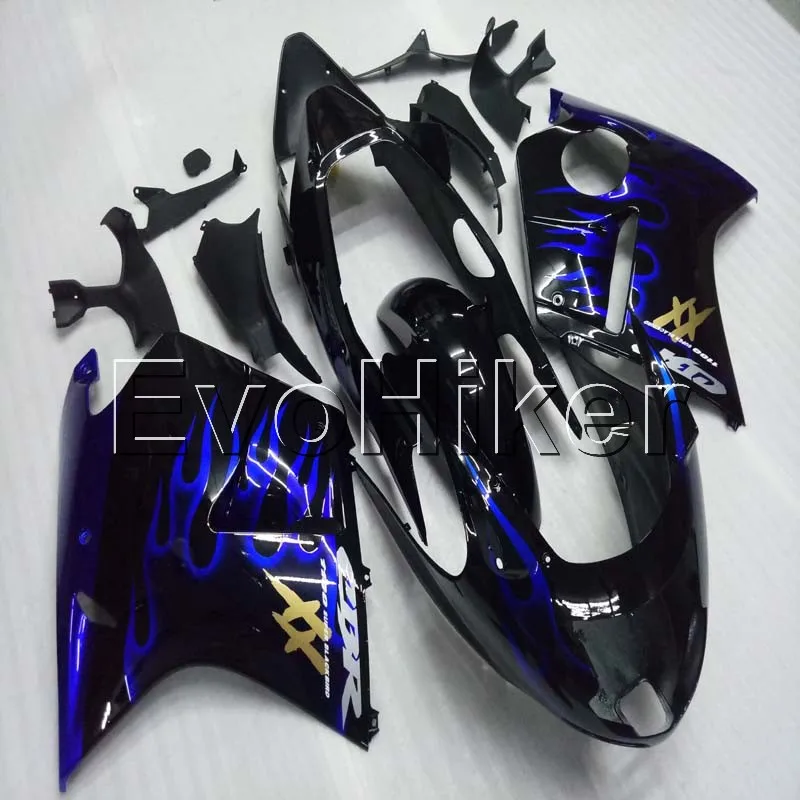 injection Fairings kit for CBR1100XX 1997 1998 1999 2000 2001 2002 2003 blue flames 97-03 ABS Plastic Bodywork Set