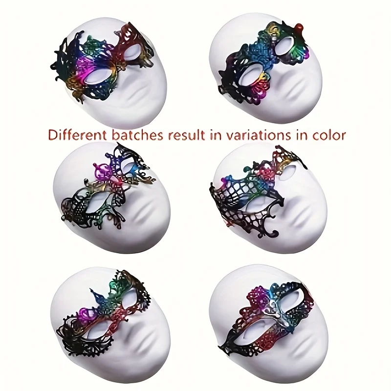 Lace Half Face Mask for Halloween, Multicolor Masquerade Mask for Carnival, Party, Ball, Elegant Venetian Mask for Women