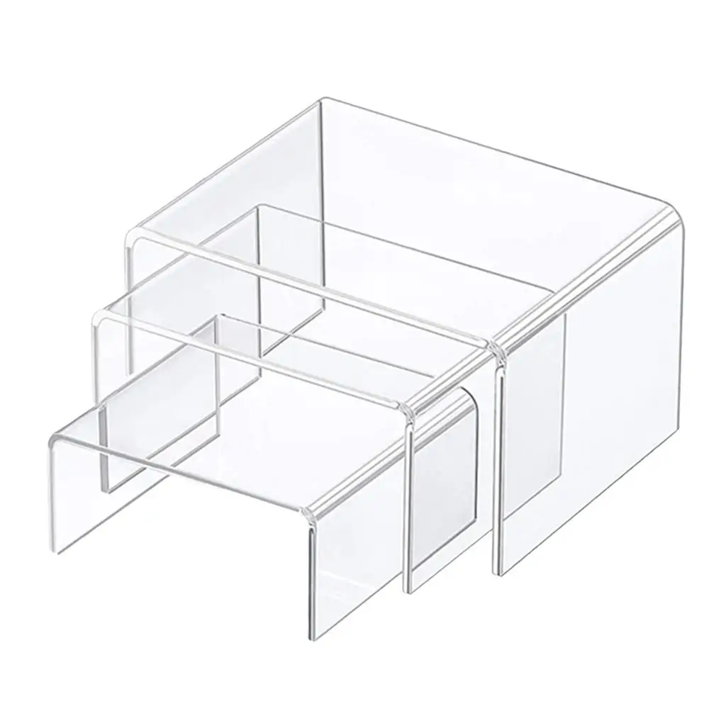 1 Set Acrylic Risers Display for Figures, Clear Cake Stands for Candy