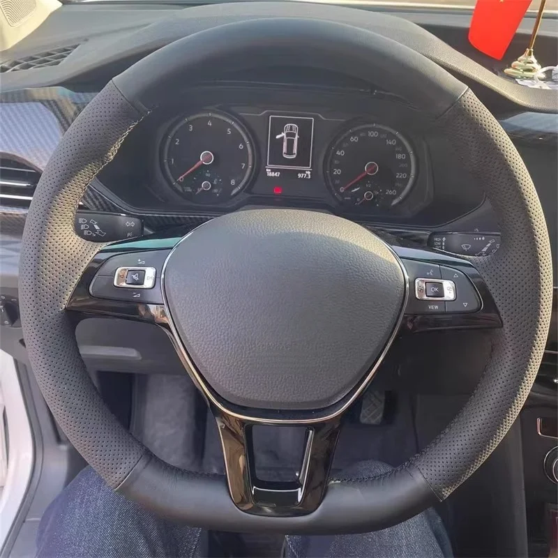 

Car Steering Wheel Cover For Volkswagen VW Golf 7 Mk7 Touran Up New Polo Jetta Passat B8 Tiguan Accessories Artificial Leather