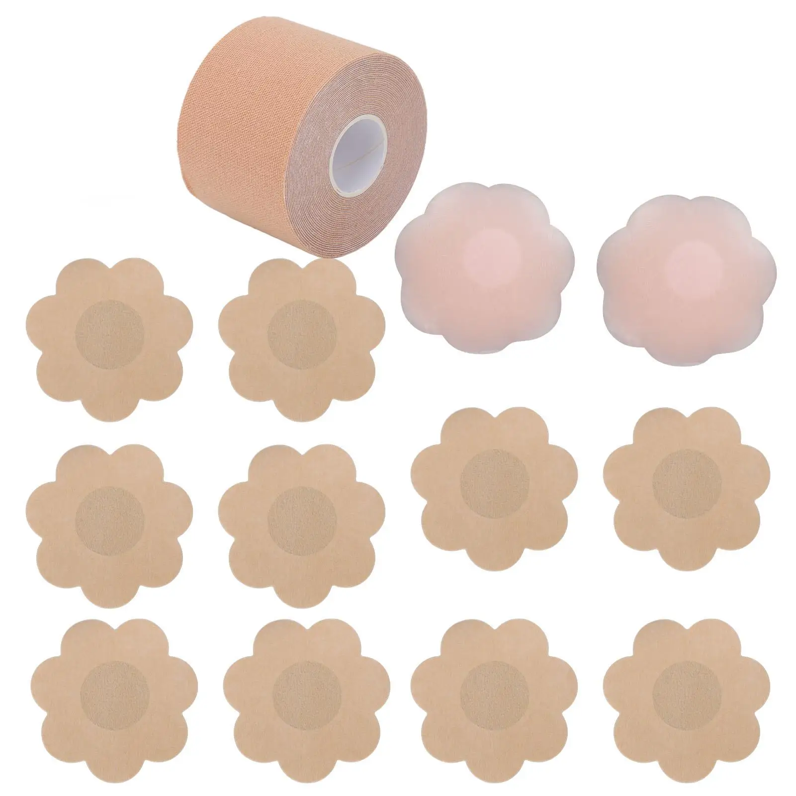 Breast Lift Tape Stretchy Nipple Covers Silicone Adhesive Bra Fashion Tape Set
