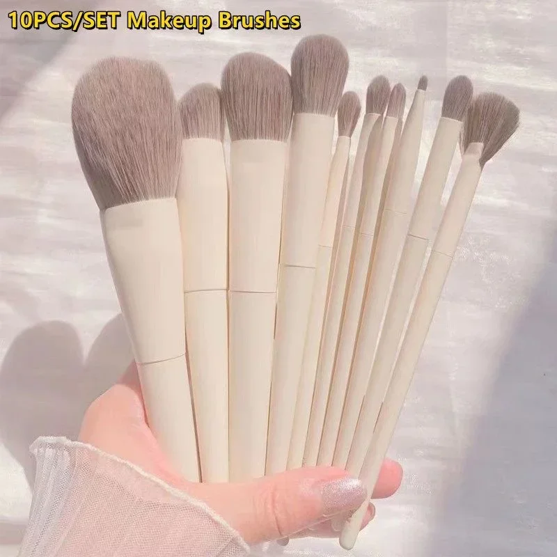 10 pennelli per trucco morbidi e soffici set ombretto fondotinta donna polvere cosmetica fard miscelazione pennello per trucco di bellezza