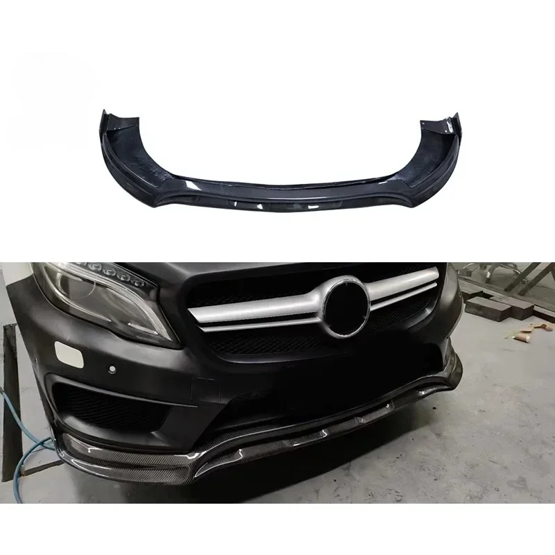 

New! For Benz Mercedes AMG GLA45 2015-2017 Front Lip Carbon Fiber Front Shovel Chin Front Bumper Automotive Spoiler Body Kits Tr