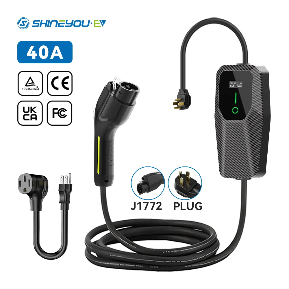 

Level 1&2 40A Fast Electric Vehicle Charging Station Type 1 J1772 NEMA 14-50 Plug Portable Ev Charger