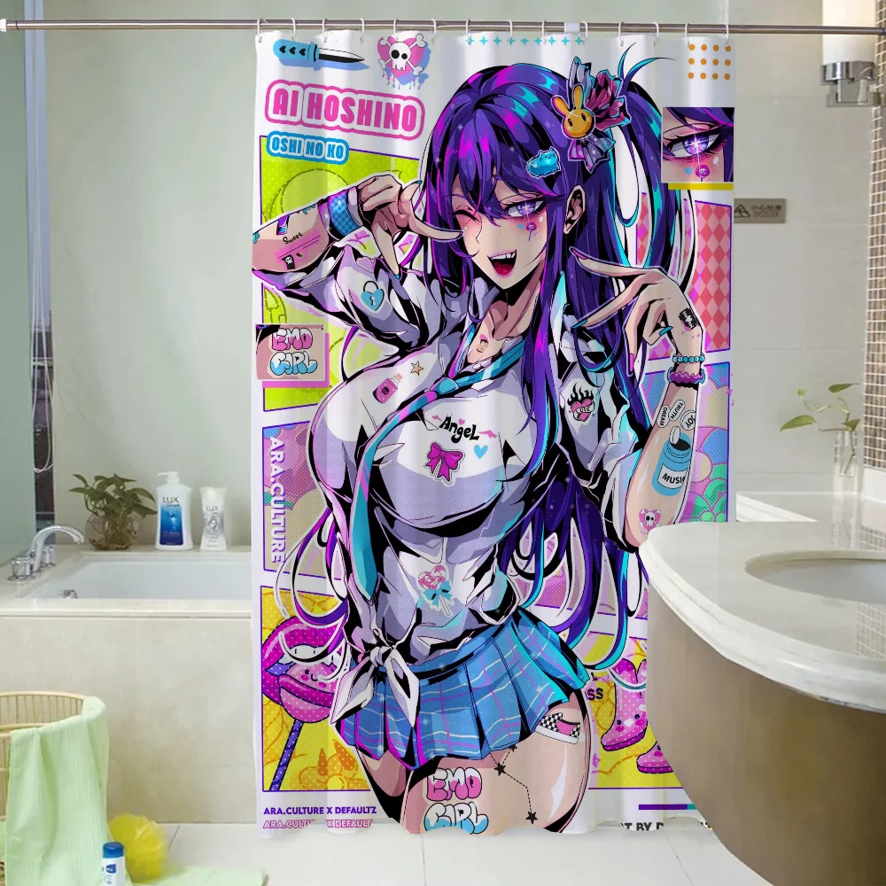 Hentai Bathroom Shower Curtain Waterproof Folding Partition Curtains for Bedrooms Bath Accessories Fabric Things the Set Showers