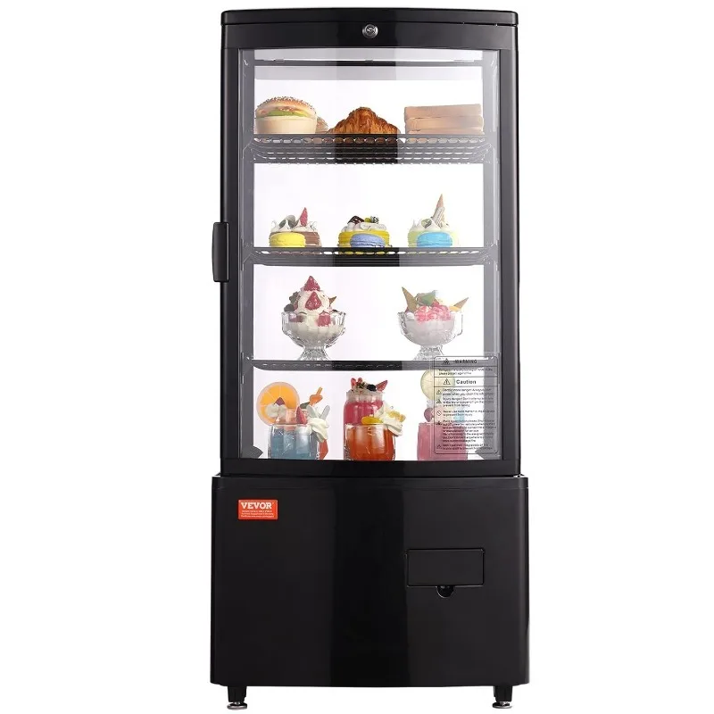 Refrigerated Display Case, 3 Cu.Ft./85L, 3-Tier, Countertop Pastry Display Case Commercial Display Refrigerator
