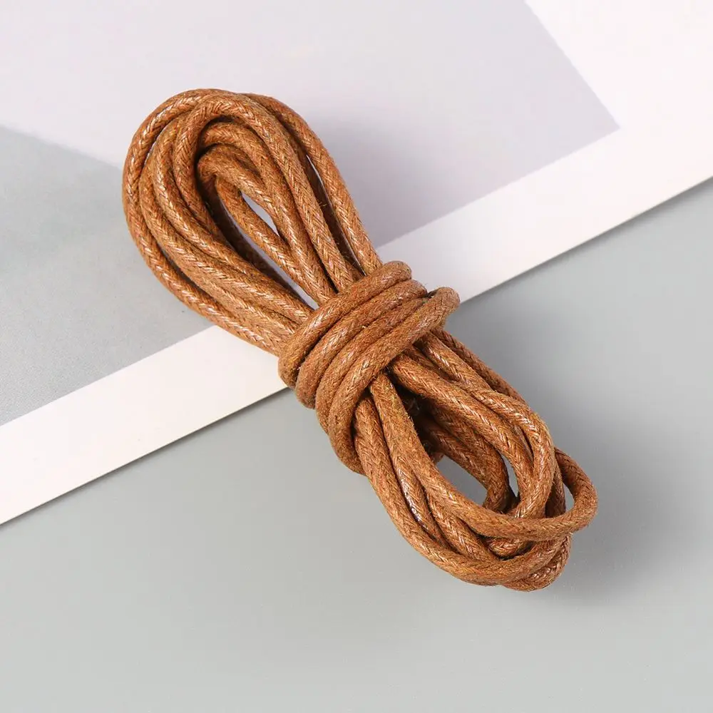 Colored Round Waxed Shoelaces Men Women 70/80/90/100cm Boots Laces Strings Shoes Accessories Sport Shoe
