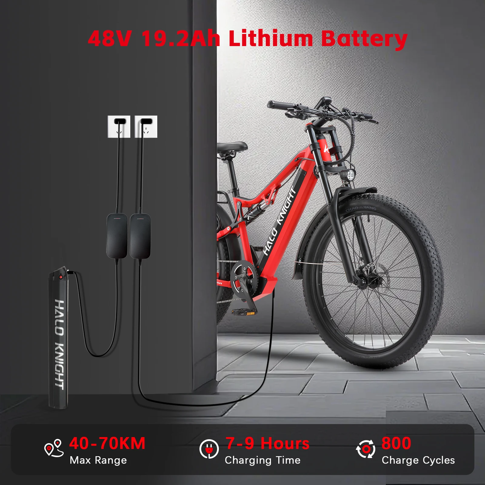 48V 1000W 19,2Ah Elektrofahrräder für Erwachsene, 45km/h Fatbike mit Schneereifen, Leistungsstarkes Elektromotorrad – Detail 4