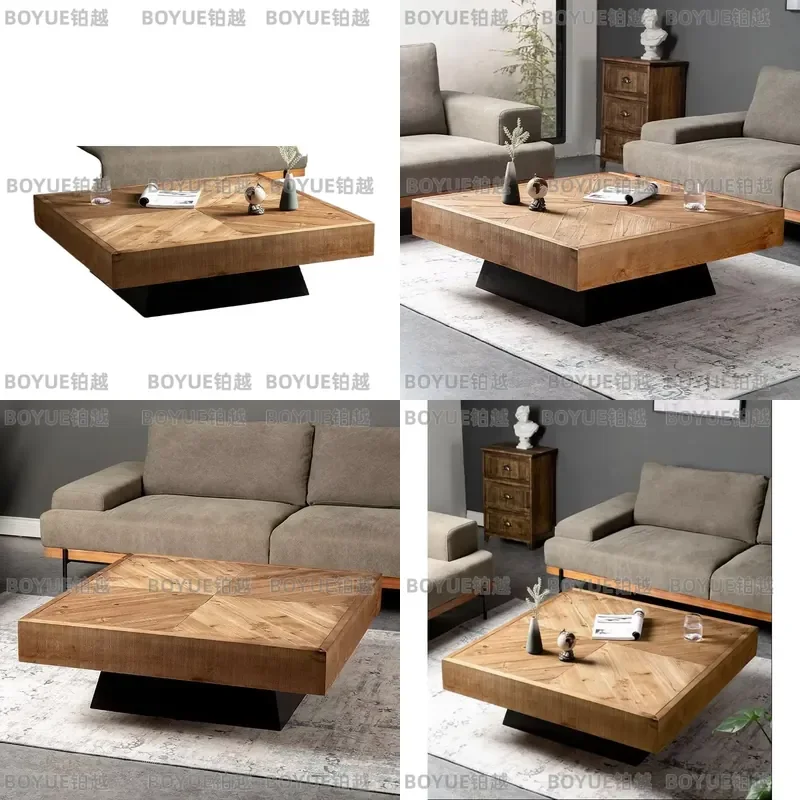 for Industrial Style Solid Wood Retractable Coffee Table Modern Design Home Living Room Creative Leisure Center Table Daily