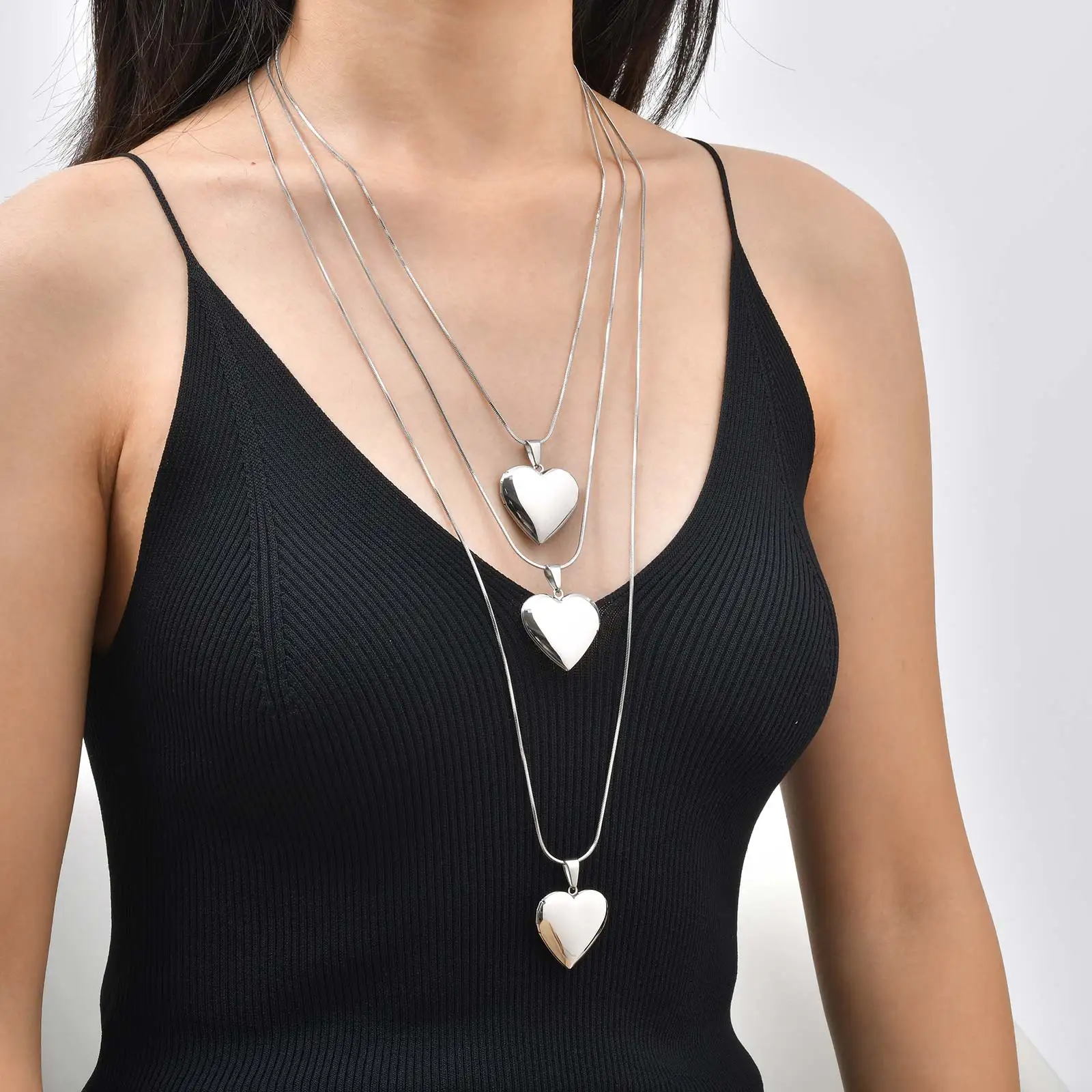 18K Gold Plated Pendant Long Chain Necklace, Sweater Heart Necklace Fashion Jewelry for Women 20 Inch-47 Inches