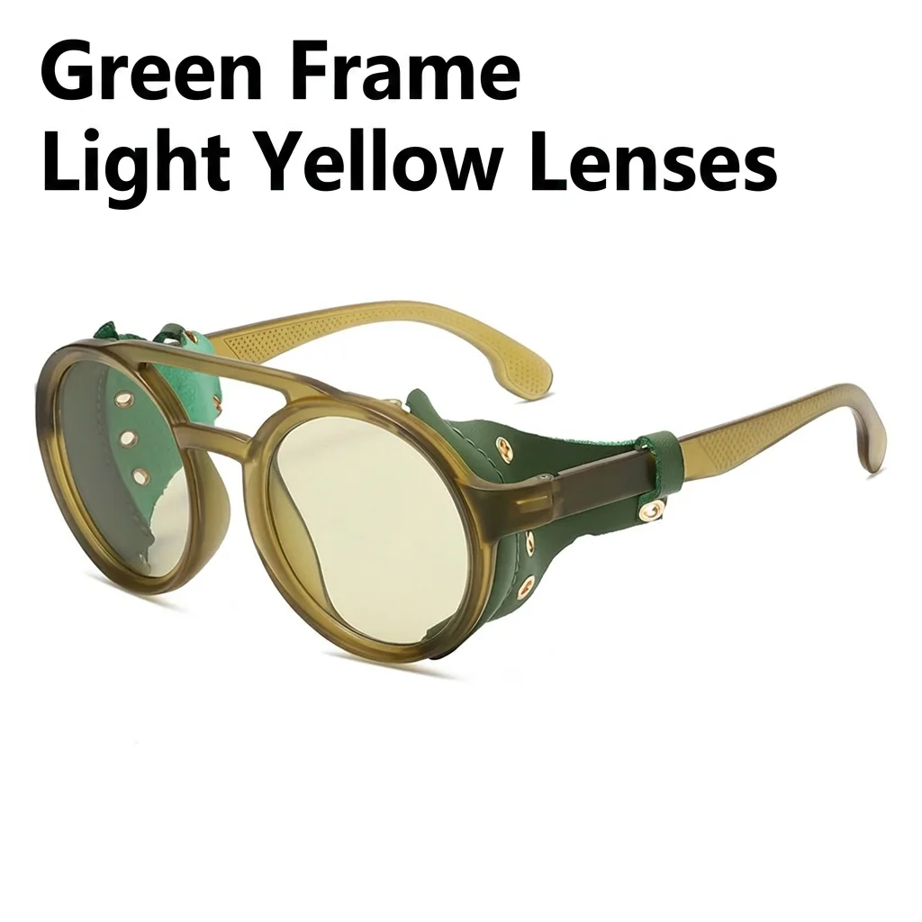 Steampunk Round Sunglasses Multiple Color Options Pc Material Sunglasses Full Frame Sunglasses Uv400 Uv400 Shades For Hiking