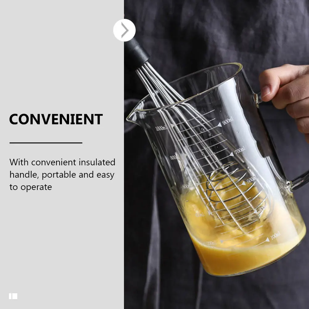 

3Pcs Glass Measuring Cups High Borosilicate Liquid Milk Sugar Measuring Jug Kitchen Tool Glass Cup with Scale
