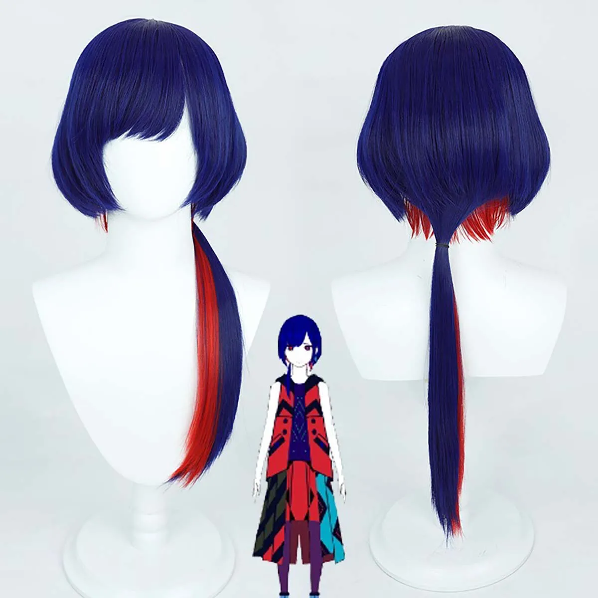Women Halloween Costume Props Vtuber Virtual Youtuber VWP RIM Cosplay Blue Heat Resistant Hair Wig
