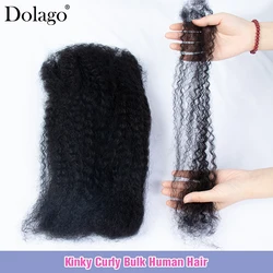 Afro Kinky Bulk Human Hair For Braiding Kinky Curly Raw Bundles Human Hair Braiding Hair Colored Crochet Braids Hair Extensions