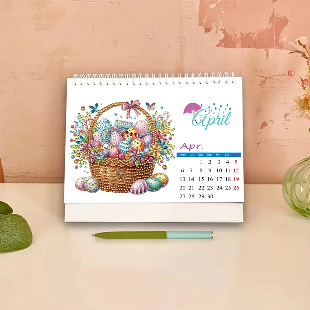 

5D/DIY Calendar Diamond Painting Calendar Kit Partial Drill Shiny Rhinestones Decor Calendar Multi-Purpose for Home Office Decor
