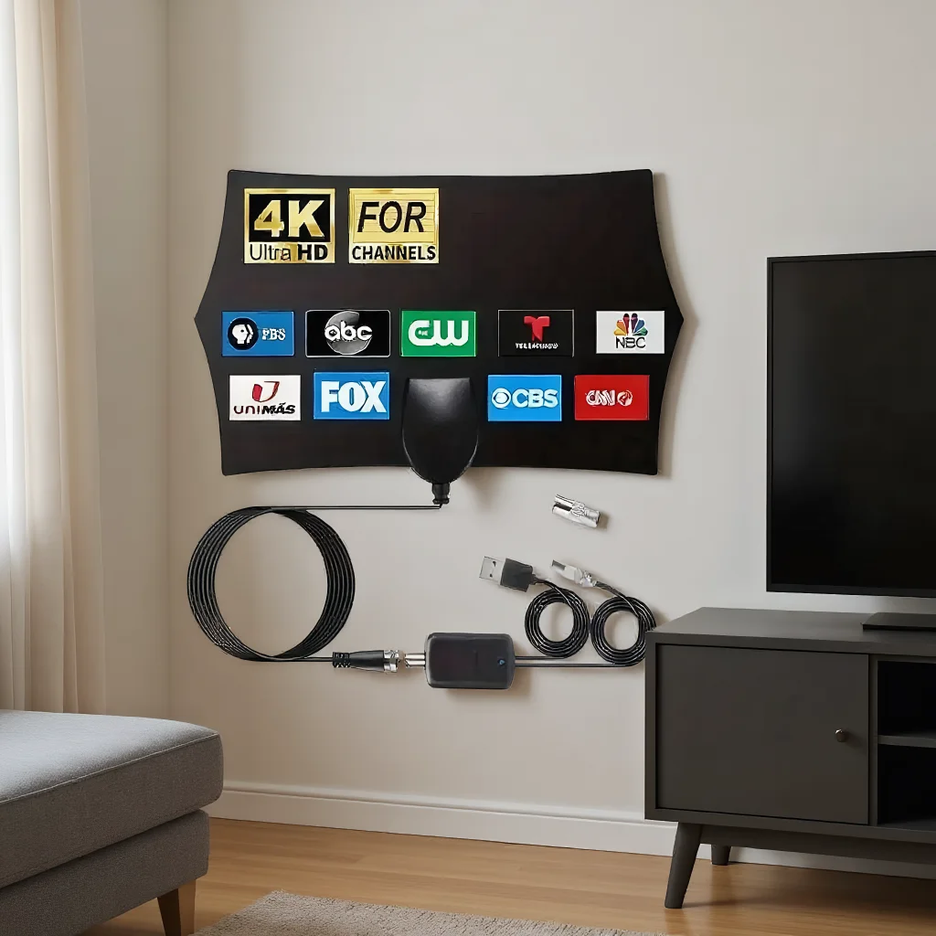 

4K1080P HD шестиугольная ТВ-антенна Мощный усилитель сигнала Ultra Clear для Smart Old TV Большой радиус действия Широкая совместимость