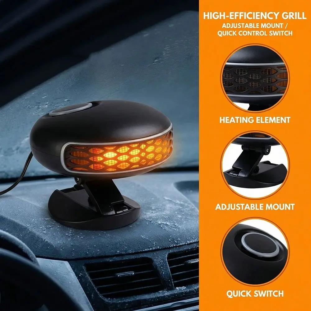 12V/24V Car Heater Low Power Fast Heating Window Windshield Defogging Portable Foldable Stand Heating Cooling Dual-purpose Car