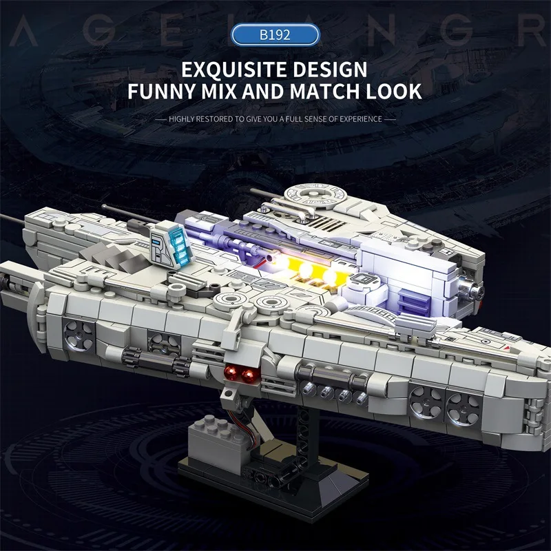 Heavy attack Machine Building blocks Space battleship gunboat missile assembly building blocks toy holiday gift 858PCS