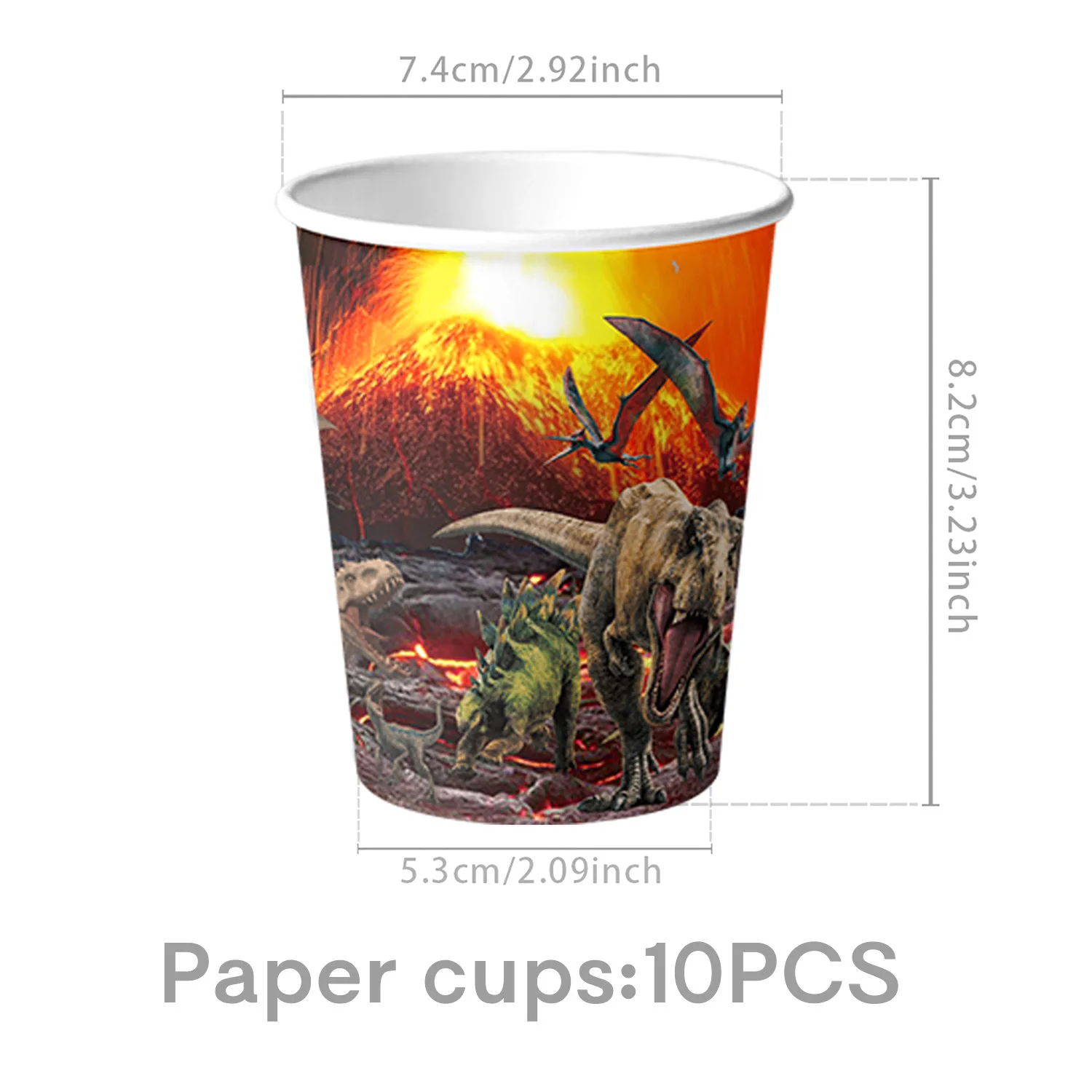 Cartoon Rot Jurassic Dinosaurier Thema Party Liefert Einweg Geschirr Set Teller Servietten Banner Kinder Geburtstag Party Decor – Detail 4